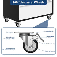 Armadio portautensili mobile in metallo Garvee con 3 cassetti, chiudibile a chiave, robusto, per garage e magazzino, mobile, grigio