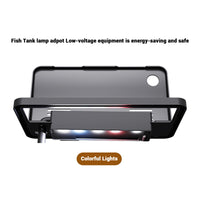 Kit di base per acquario Garvee con filtro e apporto di ossigeno, acrilico, mini rettangolare, decorazione da tavolo per gamberetti e guppy, illuminazione a LED