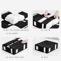 Borse portaoggetti Garvee per biancheria da letto e vestiti, organizer per cassetti sottoletto con finestra trasparente ed etichetta, color lino, flessibili e spaziose