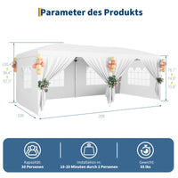 Gazebo 3x6 pop-up Garvee Heavy Duty tenda a baldacchino 3x6 m con 6 pannelli laterali rimovibili per feste e uso esterno, 3 altezze regolabili, nero