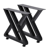 Gambe Tavolo in Metallo Garvee 40x45 cm Nero Opaco, Regolabili, Robuste per Tavoli da Pranzo e Giardino, Design Industriale Rustico