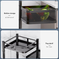 Carrello in metallo nero a 5 ripiani Garvee, 94x28x28 cm, carrello da cucina per carichi pesanti in magazzini, garage e negozi al dettaglio con struttura durevole