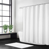 Garvee Flachs Leinen Duschvorhang 240GSM Schweres Gewebe Weiß 180x200 cm Hotelstil Mit Haken Badezimmer - Caffè leggero