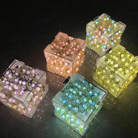 Garvee Lampada da Tavolo Notturna Tulipano DIY con Specchio LED, Luce Soffusa, Materiale Artigianale, per Camera e Scrivania, Blu, Rosa, Lilla, Mix