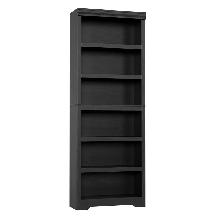 Garvee Libreria Rustica Alta 190,5 cm Con 2-6 Ripiani Regolabili, Struttura MDF Robusta, Design Elegante, Anti-Ribaltamento Per Soggiorno E Studio, Neutro