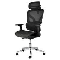 Sedia da ufficio ergonomica Garvee con schienale alto in rete e braccioli 4D, supporto lombare per ufficio domestico, altezza del sedile regolabile, nera