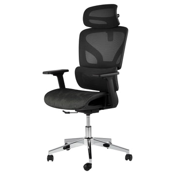 Sedia da ufficio ergonomica Garvee con schienale alto in rete e braccioli 4D, supporto lombare per ufficio domestico, altezza del sedile regolabile, nera