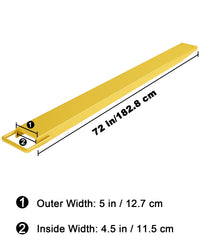 Estensione per forca per pallet Garvee, larghezza 4,5", lunghezza 72", capacità di carico 4600 libbre, acciaio giallo, per carrelli elevatori, cantieri edili, magazzino