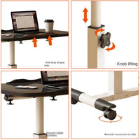 Tavolino da letto Garvee con ruote, altezza regolabile, pieghevole, ergonomico, robusto, per ufficio e casa