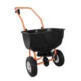 Garvee Spandiconcime a Spinta 70LB con Pneumatici Tutto Terreno, Telaio in Acciaio Verniciato, Manico Ergonomico, Larghezza 0-10FT, Cura Prato e Giardino
