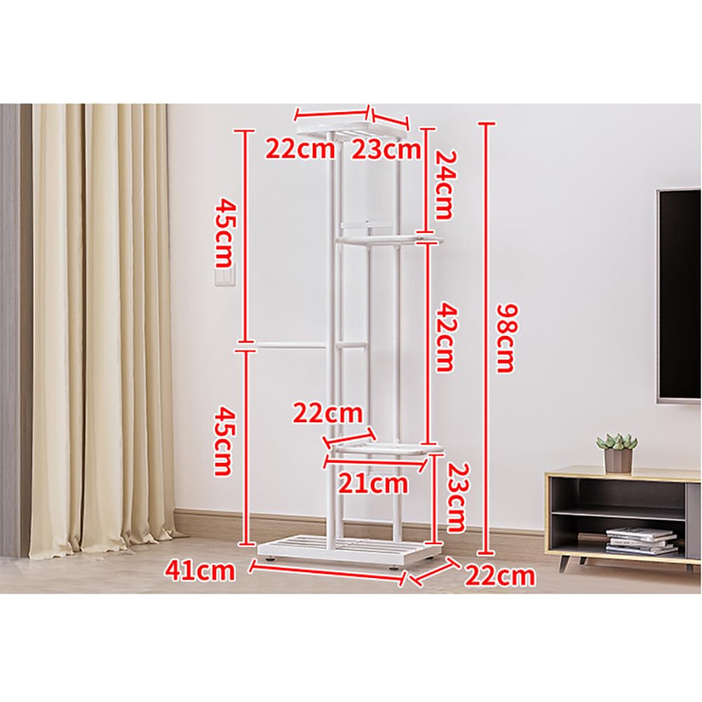 Supporto per piante in metallo Garvee a 5 ripiani, antiruggine, impermeabile, salvaspazio, per soggiorno, balcone, giardino, nero