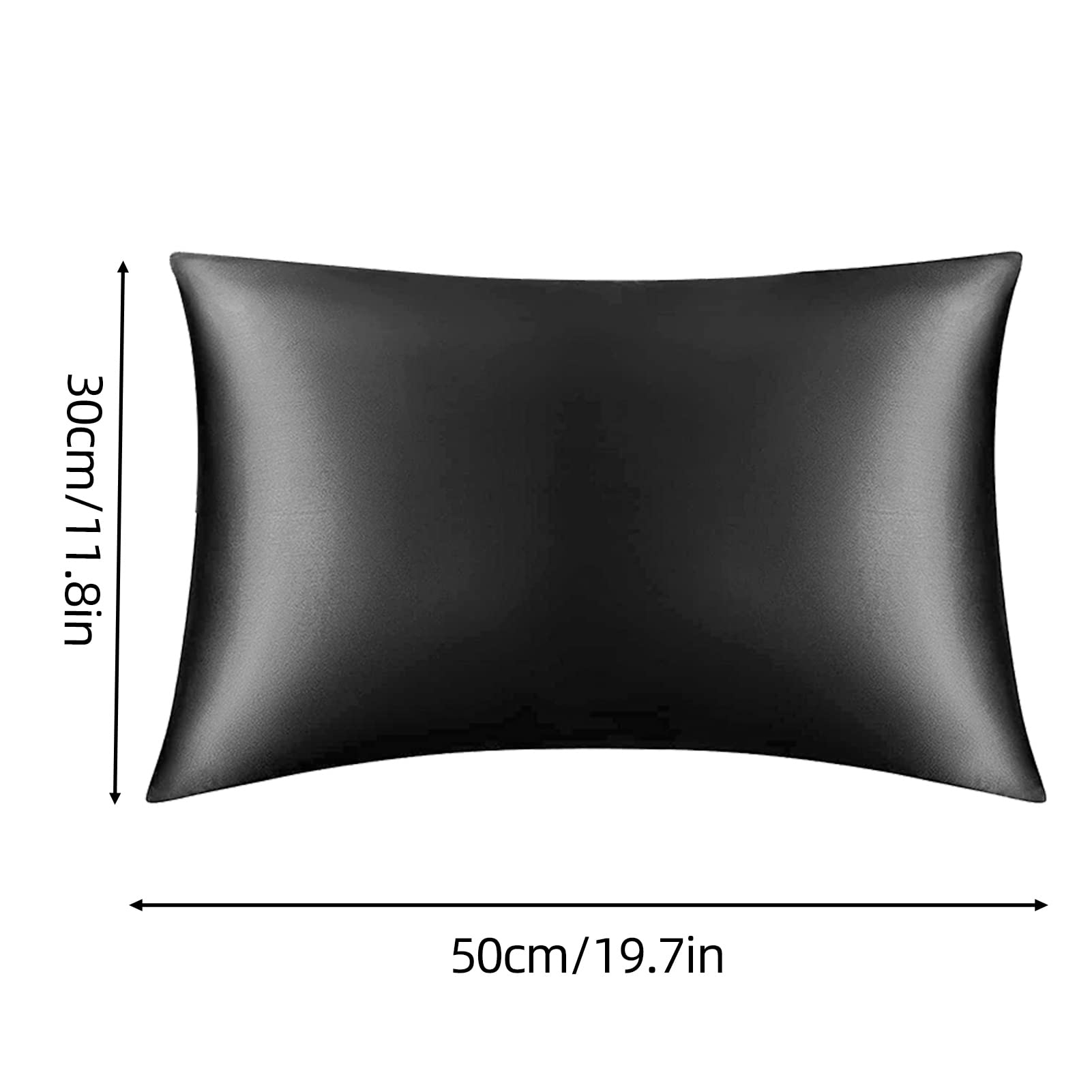 Garvee Housse De Coussin Lit Cuir Artificiel Moderne Fermeture Éclair Invisible 30x50cm Noir Pour Chambre Salon Canapé Voiture