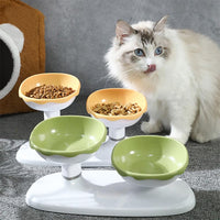 Garvee Ciotola Per Gatti Regolabile Altezza Sollevata Antiscivolo Set Cibo Acqua Interni Plastica Resistente Design Ergonomico
