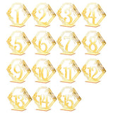 Garvee Set 3D Numeri Tavolo Matrimonio Acrilico Oro Specchio Sechseck Design Elegante Robusto 1-15 - Come mostrato