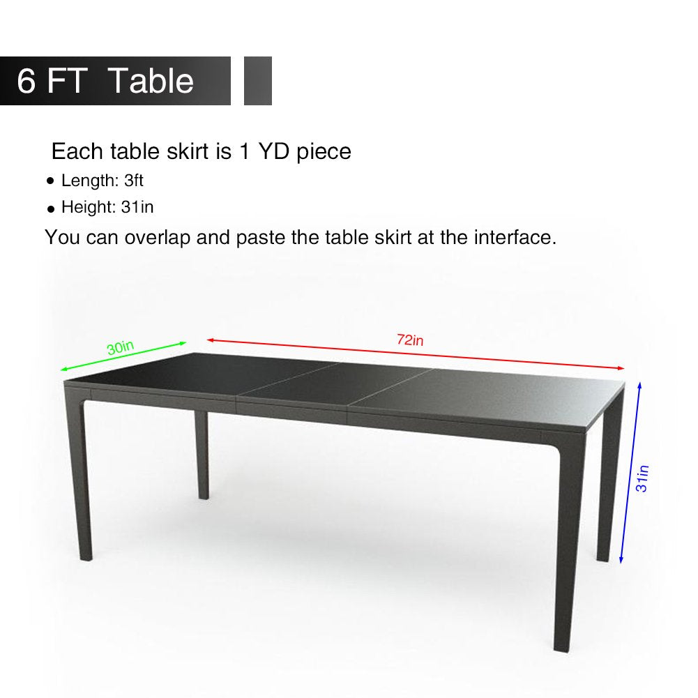 Gonna da tavolo in tulle Garvee 80 x 91,5 cm per feste, baby shower, matrimoni - Tulle in poliestere di alta qualità, soffice, riutilizzabile