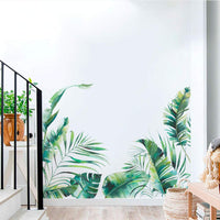 Adesivi murali Garvee Green Plant Foglie tropicali PVC autoadesivo per soggiorno Ufficio 30x90cm Design moderno