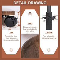 Tavolino laterale Garvee a forma di C, regolabile in altezza, girevole a 360°, tavolino mobile per soggiorno/camera da letto, 40 x 30 x 45-80 cm, marrone