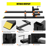Forche per pallet con morsetto Garvee da 43" e capacità di carico di 2000 libbre, barra stabilizzatrice regolabile, acciaio per impieghi gravosi, forche per caricatore frontale, montaggio rapido, per trattori e minipale