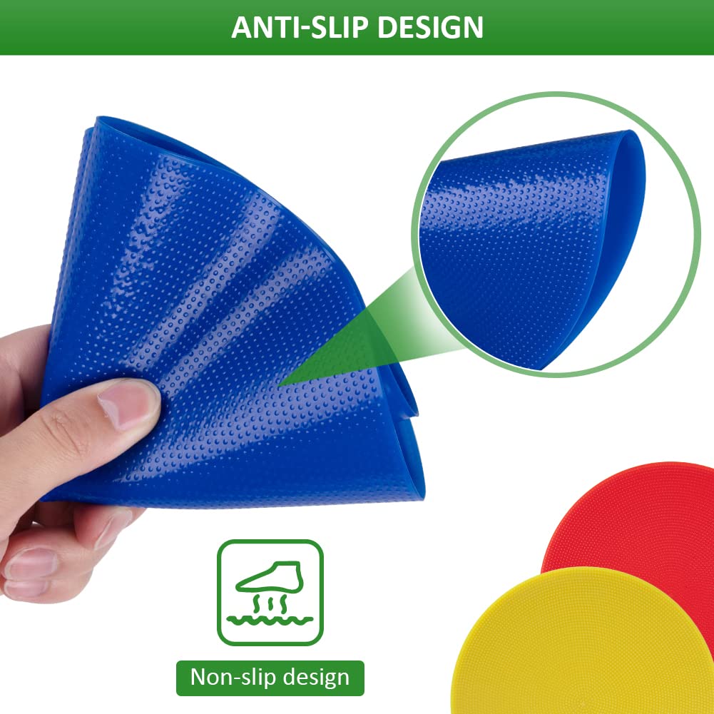 Segnapunti Garvee Spot per bambini, 10 pezzi, 9 pollici, PVC, antiscivolo, piatti, colorati, per sport, allenamento, scuola