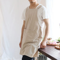 Grembiule da cucina in stile giapponese Garvee - Design incrociato sulla schiena con tasche per cucinare, cuocere al forno e fare giardinaggio, color cachi