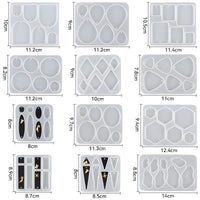 Set di 12 stampi per orecchini in silicone Garvee, ovali ed esagonali, in resina epossidica, versatili per donne e ragazze, per la creazione di gioielli.