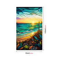 Pellicola per finestre in PVC Garvee 60x100cm motivo tramonto sul mare, protezione UV, isolamento termico, colorata, per finestre residenziali e uffici