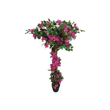 Albero di bouganville artificiale Garvee da 4,1 piedi, realistico, vaso di plastica a bassa manutenzione per soggiorno e ufficio, leggero e versatile