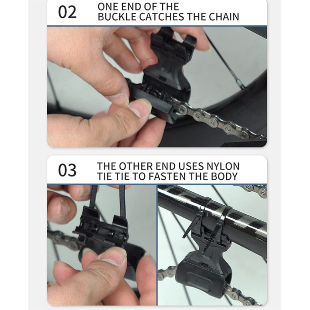 Garvee Guida Catena Mountain Bike Nylon Tripla Per Mountain Bike e Bici da Strada Accessori per Biciclette Nero