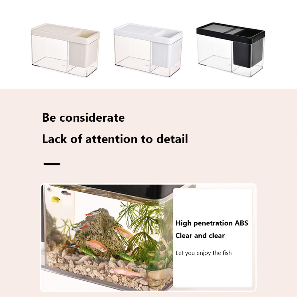 Garvee Kit Acquario Starter Piccolo con Foro Superiore Traspirante, Ampia Apertura, Copertura ABS, Vista Chiara per Ufficio e Soggiorno