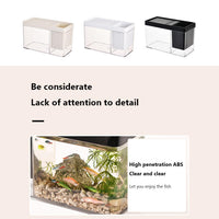 Garvee Kit Acquario Starter Piccolo con Foro Superiore Traspirante, Ampia Apertura, Copertura ABS, Vista Chiara per Ufficio e Soggiorno