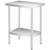Tavolo da lavoro in acciaio inossidabile Garvee da 24x18 pollici con ripiano inferiore regolabile per catering e uso esterno, antiruggine e antigraffio - 18*24