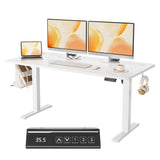Garvee Scrivania Regolabile Elettrica 140x60 cm Bianco, Ergonomica con Funzione Memory, Materiale Robusto, Gestione Cavi Integrata, Ideale per Ufficio e Casa - Weiß