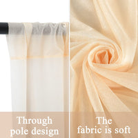 Tenda per fondale Garvee, tende staccabili per fotografia, per palcoscenici, feste di matrimonio, 1,5 m x 2,4 m, color champagne