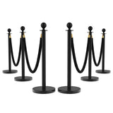Set di 6 colonnine anti-folla Garvee con tappeto rosso da 792.48 cm e 4 corde di velluto rosso da 152.4 cm, acciaio inossidabile, per eventi e hotel, base in cemento, installazione senza attrezzi - Titolo predefinito