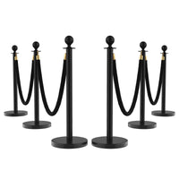 Set di 6 colonnine anti-folla Garvee con tappeto rosso da 26 piedi e 4 corde di velluto rosso da 5 piedi, acciaio inossidabile, per eventi e hotel, base in cemento, installazione senza attrezzi