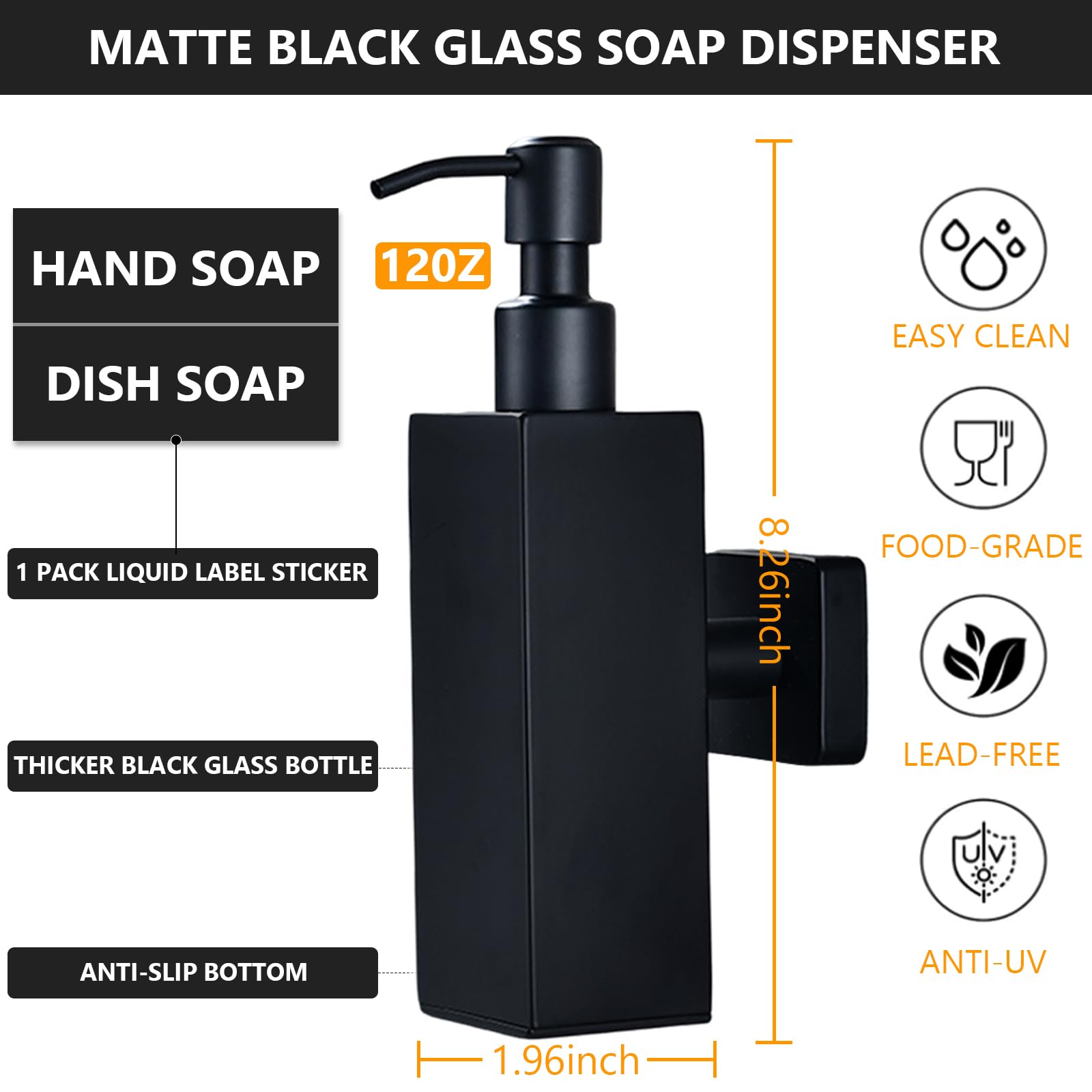 Dispenser di sapone manuale da parete Garvee, ricaricabile con dispenser di shampoo e bagnoschiuma per bagno e cucina, igienico, salvaspazio