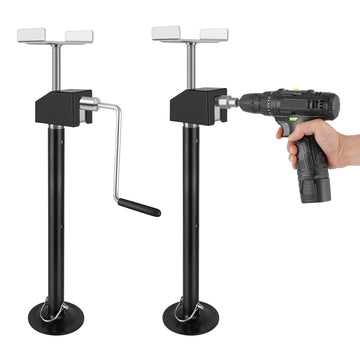 Garvee, set di 2 supporti estraibili per camper, regolabili in acciaio 53,51-86,99 cm, portata 2268 kg ciascuno, resistenti alla ruggine, compatti per roulotte