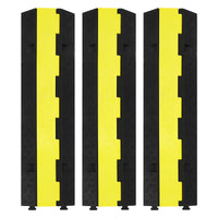 Rampa di protezione per cavi Garvee da 3 pezzi, 2 canali, capacità di carico di 11000 libbre, gomma antiscivolo in PVC per parcheggi e cantieri edili