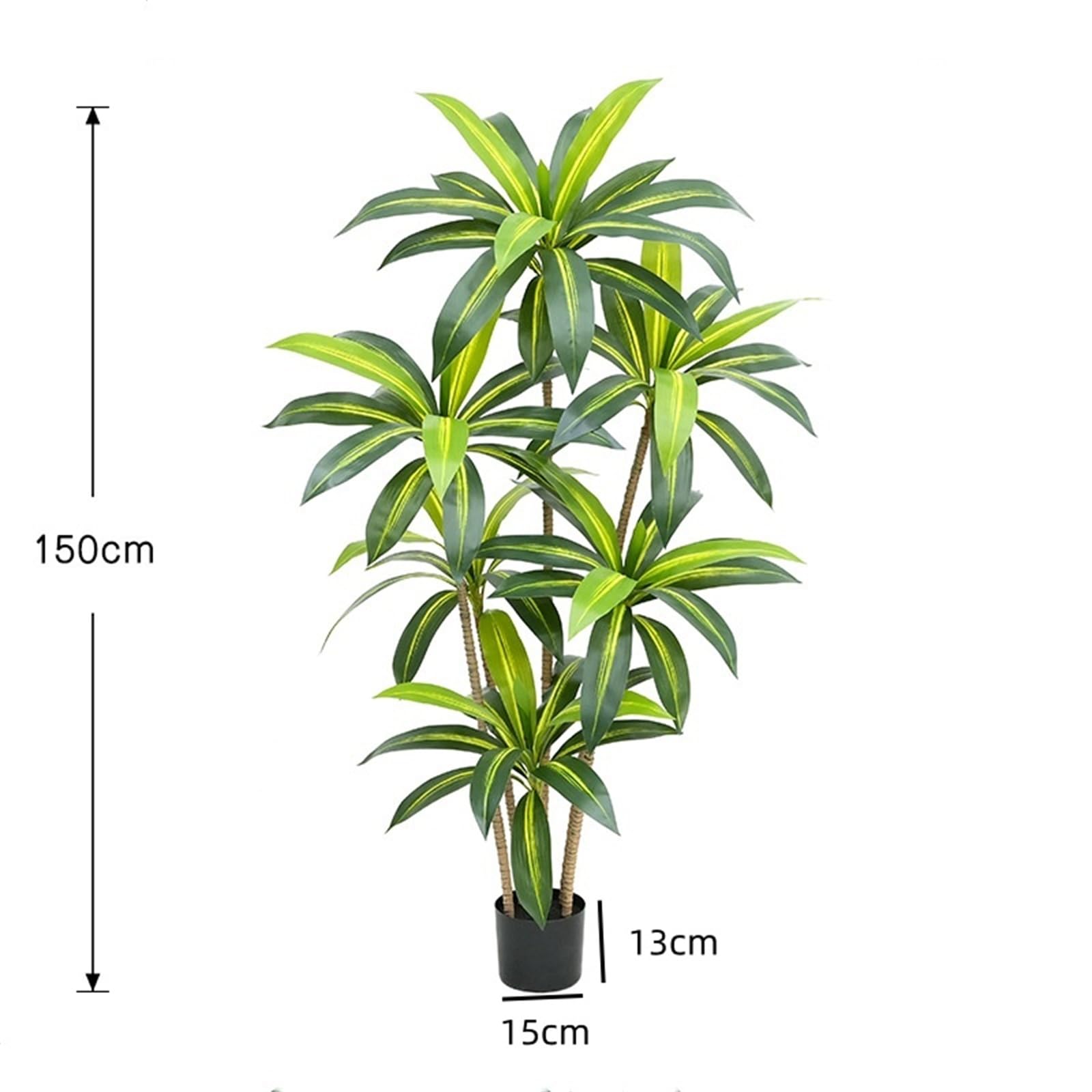 Albero artificiale in legno brasiliano Garvee da 5 piedi, bassa manutenzione, plastica, per ufficio e casa, foglie realistiche, facile da montare