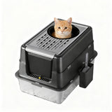 Garvee Vassoio Lettiera per Gatti in Acciaio Inox Resistente Facile da Pulire Design Antiscivolo Uso Interno - Deep Black