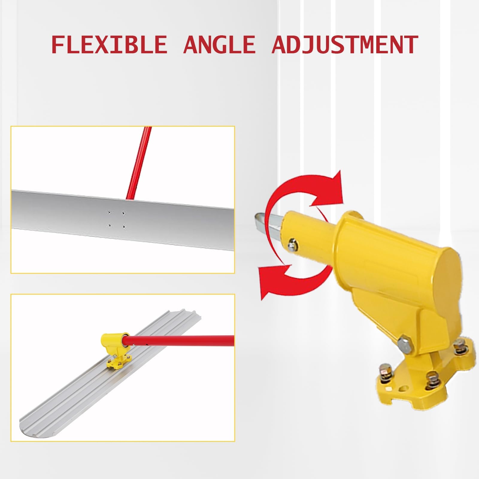 Frattazzo Calcestruzzo Garvee 48x8" Finitura Magnesio, Manici Alluminio 3x6 Piedi - Ideale per Festa del Papà, Edilizia e Fai da Te
