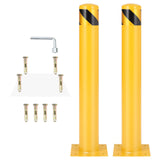 Garvee Barriera di Sicurezza in Acciaio Q235 Giallo - Alta Visibilità, Base Rinforzata - 107 cm Altezza, 11,4 cm Diametro - Per Parcheggi e Magazzini