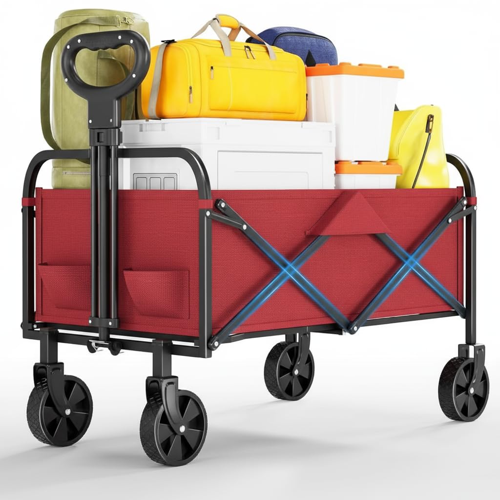 Carrello da campeggio Garvee, tessuto Oxford 600D, telaio in acciaio, pieghevole, leggero, per uso esterno in spiaggia, 73x46,5x89,5 cm