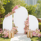 Garvee Arch Backdrop Stand Cover Set, spandex elastico bifacciale, antipiega, portatile, 5 piedi 7.2 piedi, per feste di matrimonio - Bianco