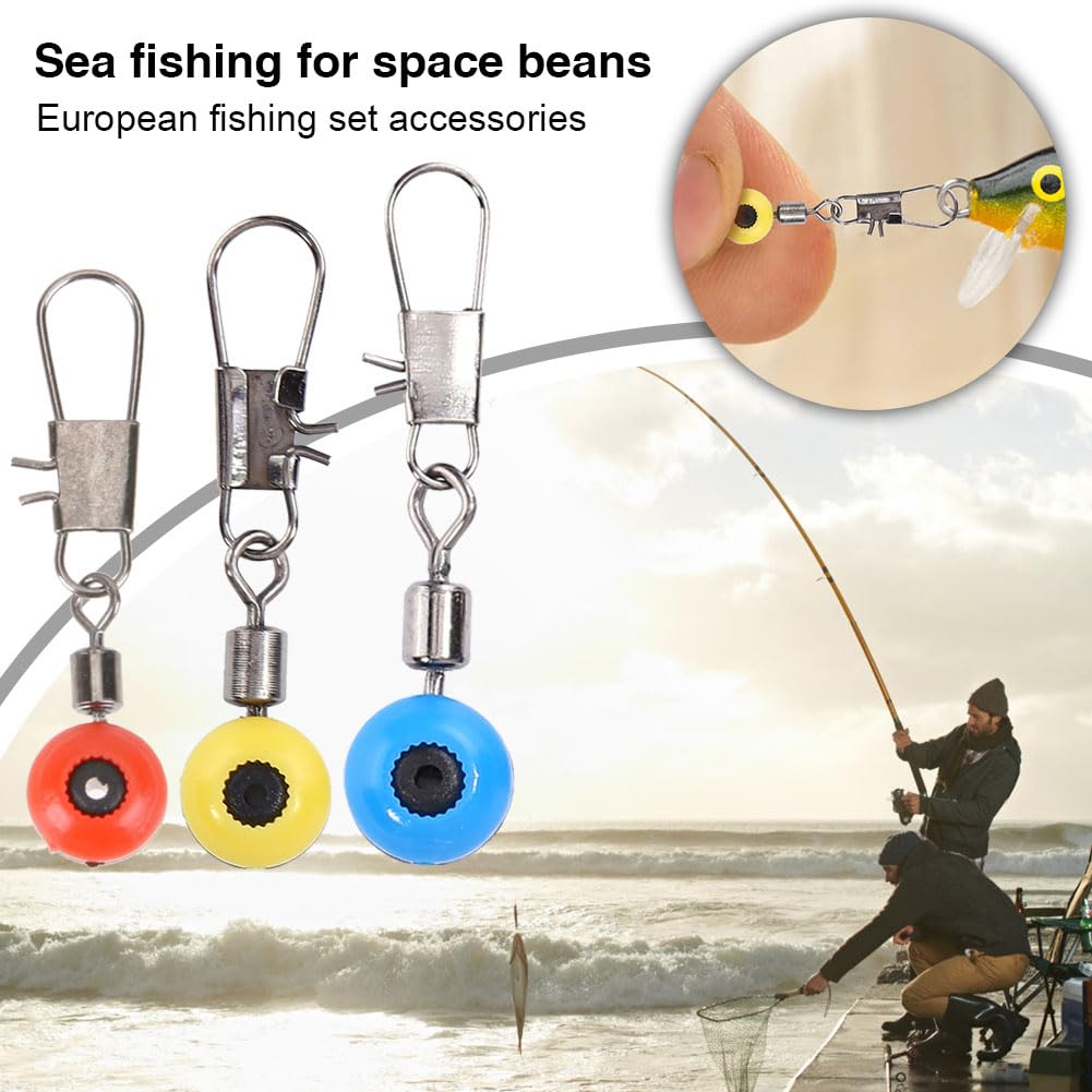 Garvee Kit Accessori Pesca Polivalenti - Emerillons, Perle, Clips - Metallo Elettrolitico Resistente Corrosione - Acqua Dolce e Salata - 100 Pezzi Trasparente