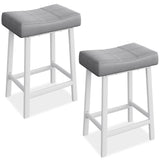 Set di 2 sgabelli da bar Garvee, 24 pollici, imbottiti, ergonomici, in similpelle, struttura in metallo, moderni per cucina e bar, neri - Grigio