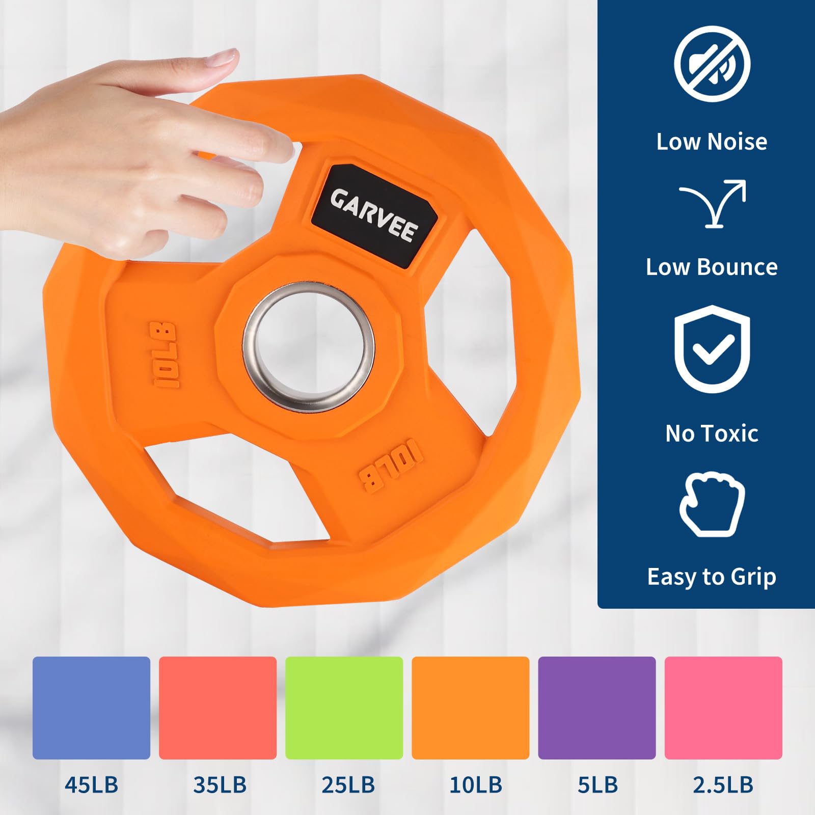 Set Dischi Paraurti Garvee 2 Pollici Ghisa con Rivestimento Gomma - Ideale per Palestra Domestica e Festa del Papà, Varie Taglie e Colori