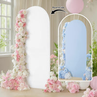 GARVEE 120x220cm Copertura per fondale per arco nuziale in spandex Supporto per arco rotondo per decorazione di matrimoni e feste di compleanno, bifacciale