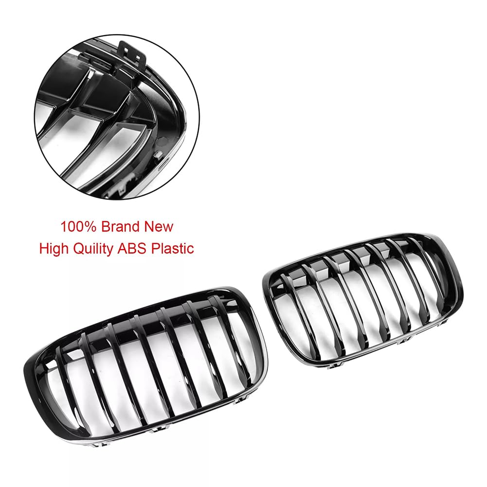 Griglia anteriore Garvee per X1 F48 F49 2016-2018, lamella singola, plastica ABS, nera, stile auto