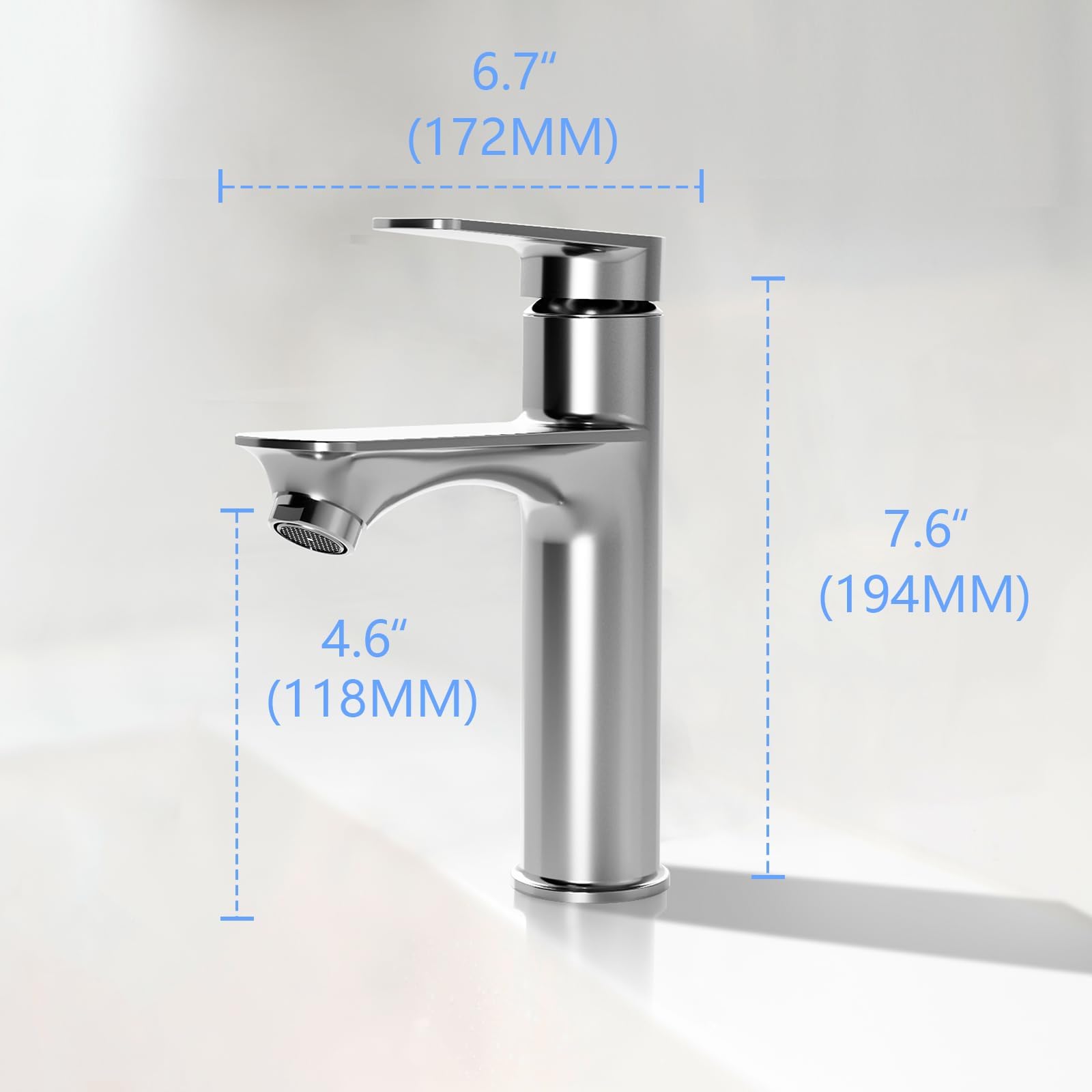 Rubinetto per lavabo Garvee, caldo/freddo, 11,8 cm, cromato
